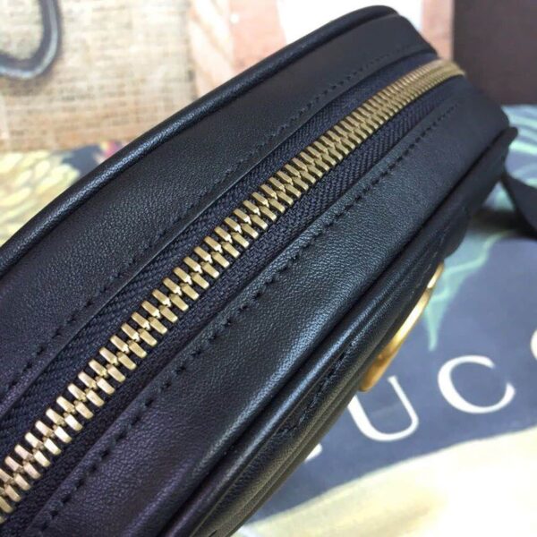 1:1 Replica Gucci GG Marmont Belt Bag Black For Women 7in/18cm GG 476434
