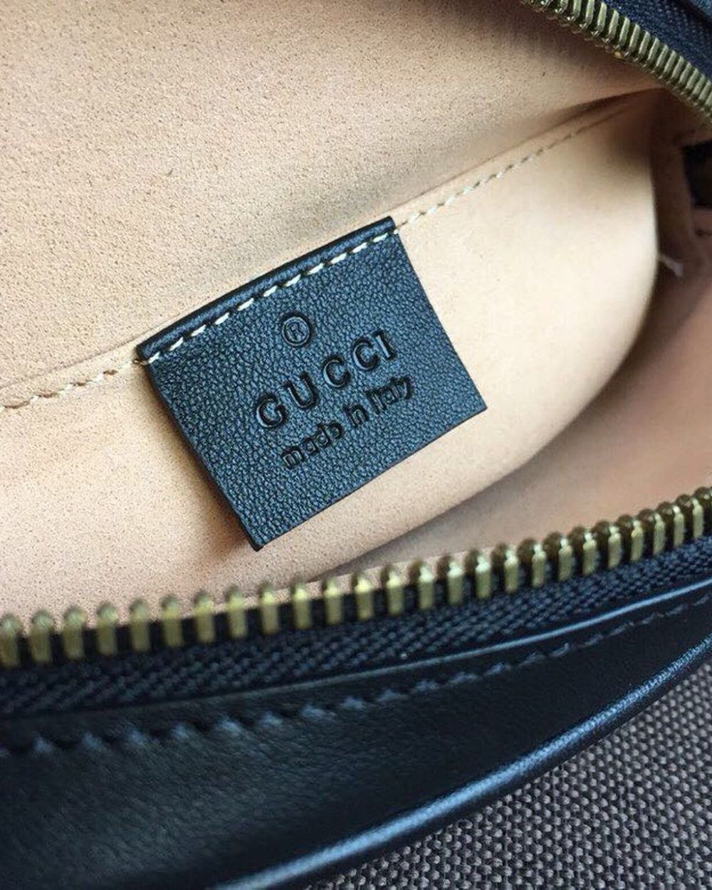 1:1 Replica Gucci GG Marmont Belt Bag Black For Women 7in/18cm GG 476434