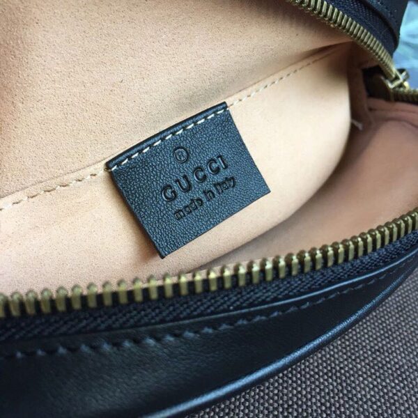 1:1 Replica Gucci GG Marmont Belt Bag Black For Women 7in/18cm GG 476434