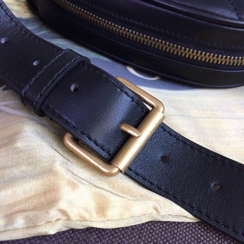1:1 Replica Gucci GG Marmont Belt Bag Black For Women 7in/18cm GG 476434 - Image 7