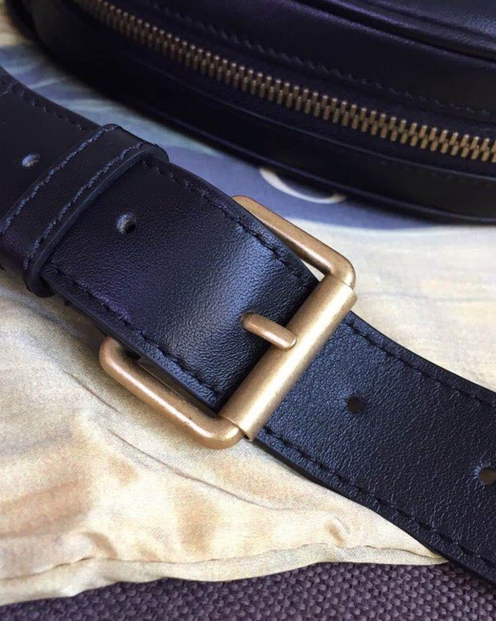 1:1 Replica Gucci GG Marmont Belt Bag Black For Women 7in/18cm GG 476434