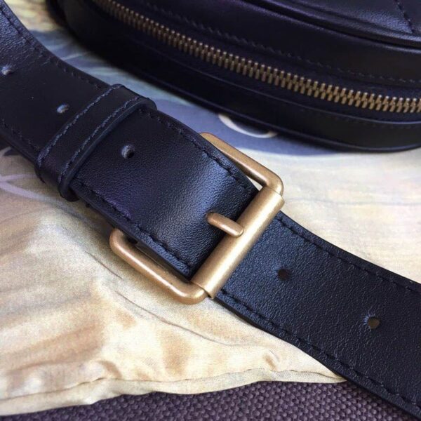 1:1 Replica Gucci GG Marmont Belt Bag Black For Women 7in/18cm GG 476434