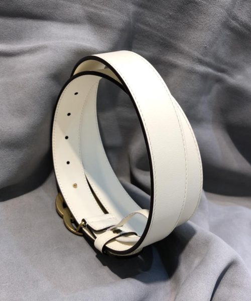 1:1 Replica Gucci GG Marmont Belt With Shiny Buckle White, Women Belt ‎409417