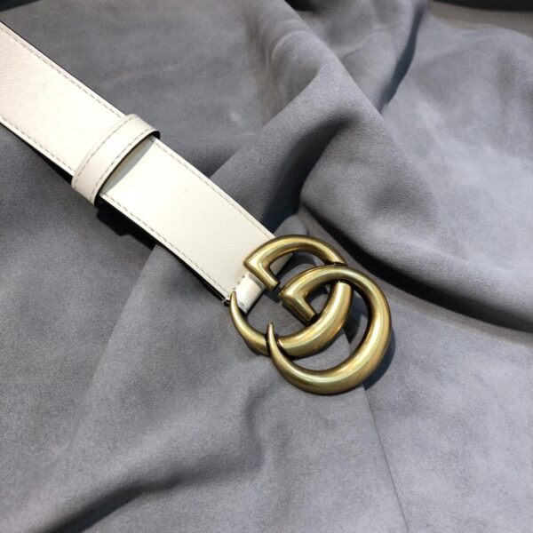 1:1 Replica Gucci GG Marmont Belt With Shiny Buckle White, Women Belt ‎409417