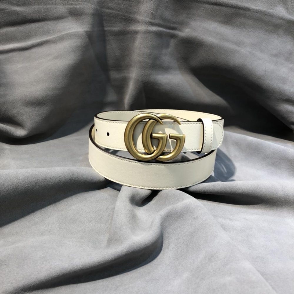 1:1 Replica Gucci GG Marmont Belt With Shiny Buckle White, Women Belt ‎409417 - Image 7