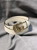 1:1 Replica Gucci GG Marmont Belt With Shiny Buckle White, Women Belt ‎409417
