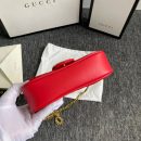 1:1 Replica Gucci GG Marmont Leather Super Mini Bag Red For Women 6.2in/15.7cm 476433 DTDCT 6433