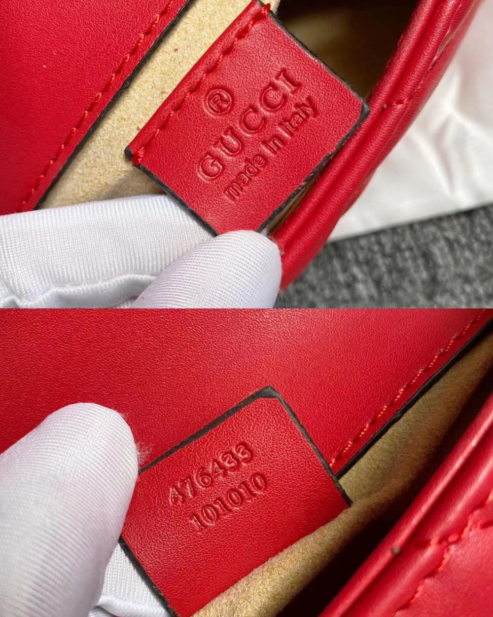 1:1 Replica Gucci GG Marmont Leather Super Mini Bag Red For Women 6.2in/15.7cm 476433 DTDCT 6433