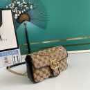 1:1 Replica Gucci GG Marmont Matelassé Mini Bag Beige/Ebony Diagonal Matelassé Original GG Canvas For Women  8.5in/22cm 446744
