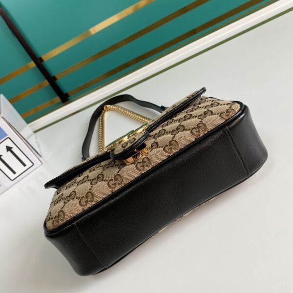1:1 Replica Gucci GG Marmont Matelassé Mini Bag Beige/Ebony Diagonal Matelassé Original GG Canvas For Women  8.5in/22cm 446744