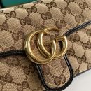 1:1 Replica Gucci GG Marmont Matelassé Mini Bag Beige/Ebony Diagonal Matelassé Original GG Canvas For Women  8.5in/22cm 446744