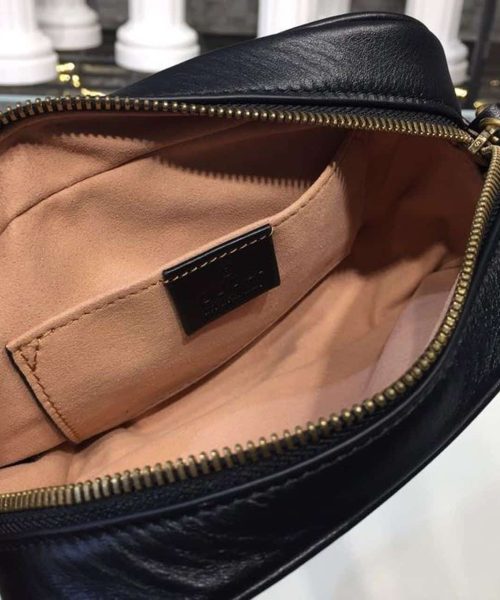 1:1 Replica Gucci GG Marmont Matelassé Mini Bag Black Matelassé Chevron For Women 7in/18cm GG 448065 DTD1T 1000