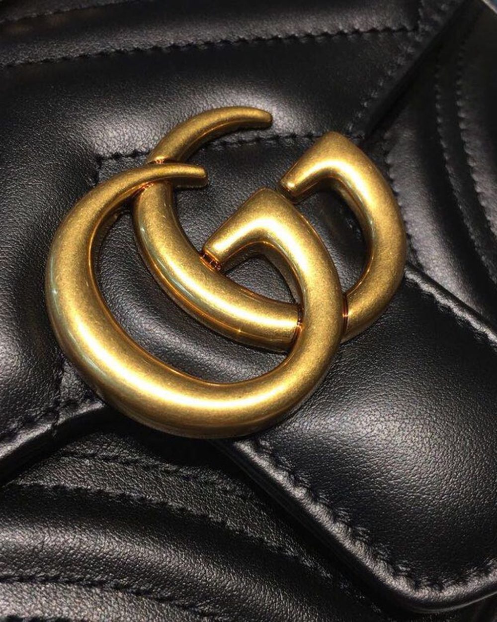 1:1 Replica Gucci GG Marmont Matelassé Mini Bag Black Matelassé Chevron With A Heart For Women 9in/22cm GG 446744 DTDIT 1000