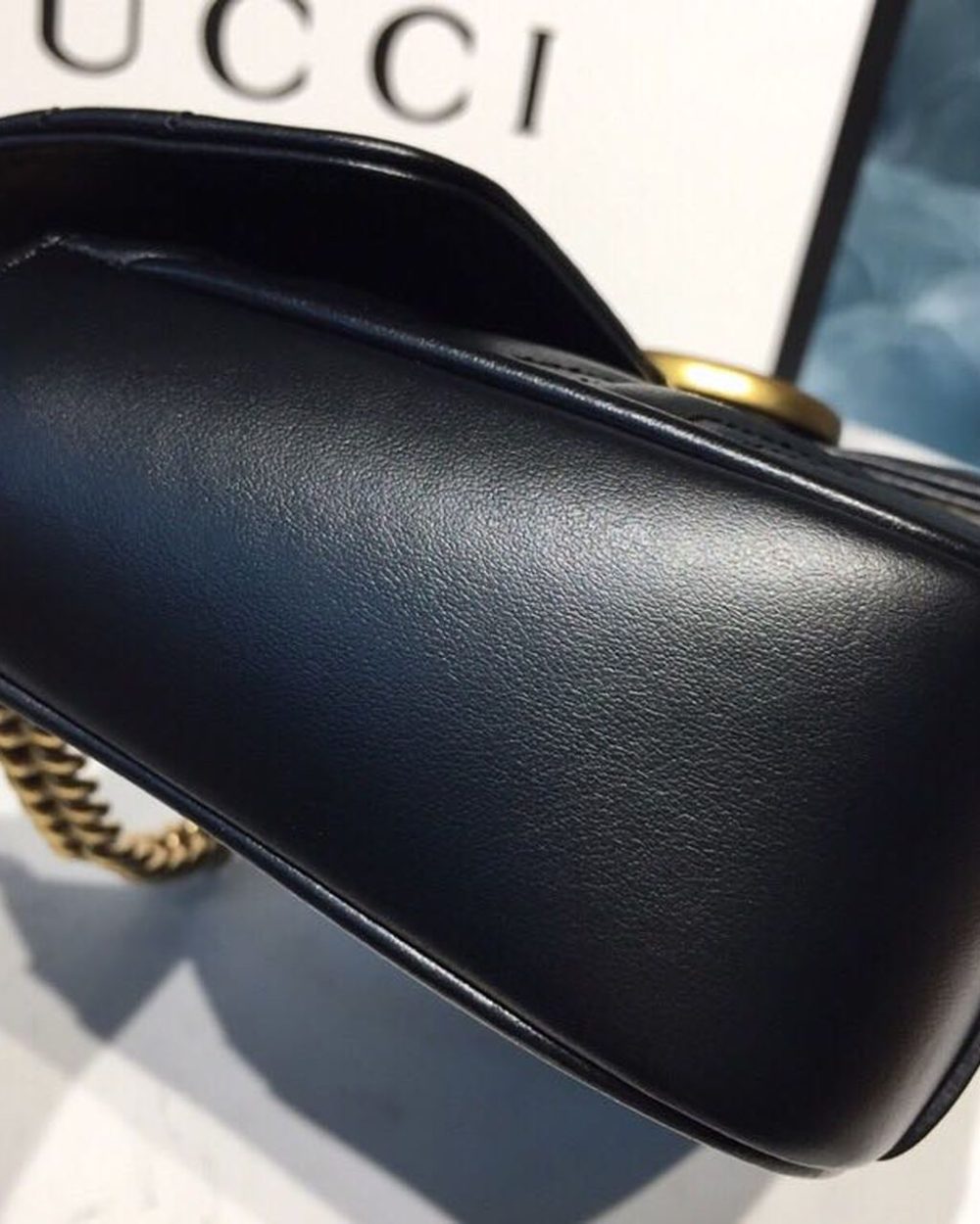 1:1 Replica Gucci GG Marmont Matelassé Mini Bag Black Matelassé Chevron With A Heart For Women 9in/22cm GG 446744 DTDIT 1000