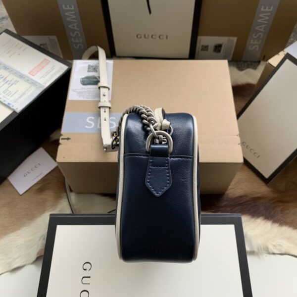 1:1 Replica Gucci GG Marmont Matelassé Shoulder Bag Blue For Women 9.5in/24cm GG