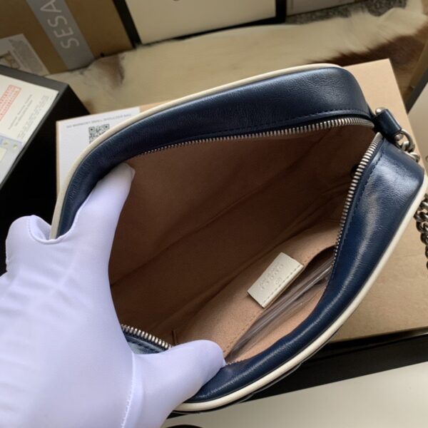1:1 Replica Gucci GG Marmont Matelassé Shoulder Bag Blue For Women 9.5in/24cm GG