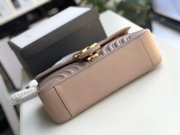 1:1 Replica Gucci GG Marmont Matelassé Shoulder Bag Dusty Pink Matelassé Chevron For Women 10in/26cm GG 443497 DTDIT 5729
