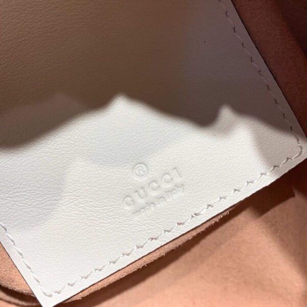 1:1 Replica Gucci GG Marmont Mini Bucket Bag White Matelassé Chevron For Women 6in/13cm GG 575163 DTDRT 9022