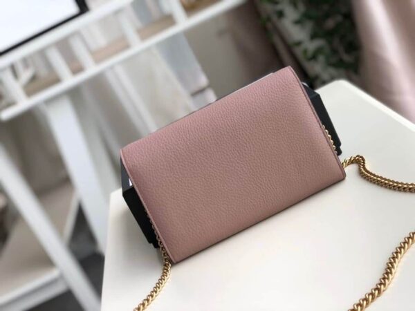 1:1 Replica Gucci GG Marmont Mini Chain Bag Pink For Women 7.9in/20cm GG