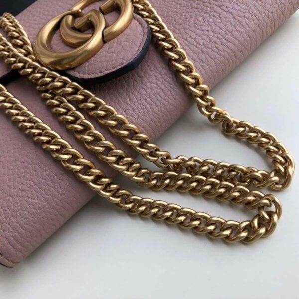 1:1 Replica Gucci GG Marmont Mini Chain Bag Pink For Women 7.9in/20cm GG