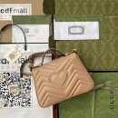 1:1 Replica Gucci GG Marmont Mini Top Handle Bag Beige For Women, Women's Bags 8.3in/21cm GG