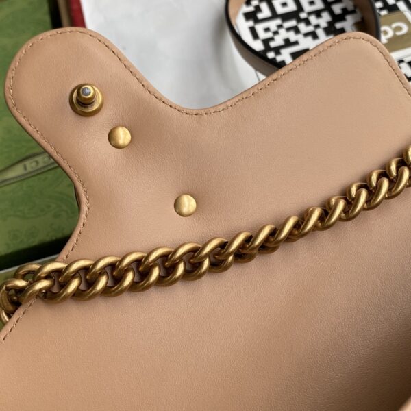 1:1 Replica Gucci GG Marmont Mini Top Handle Bag Beige For Women, Women's Bags 8.3in/21cm GG