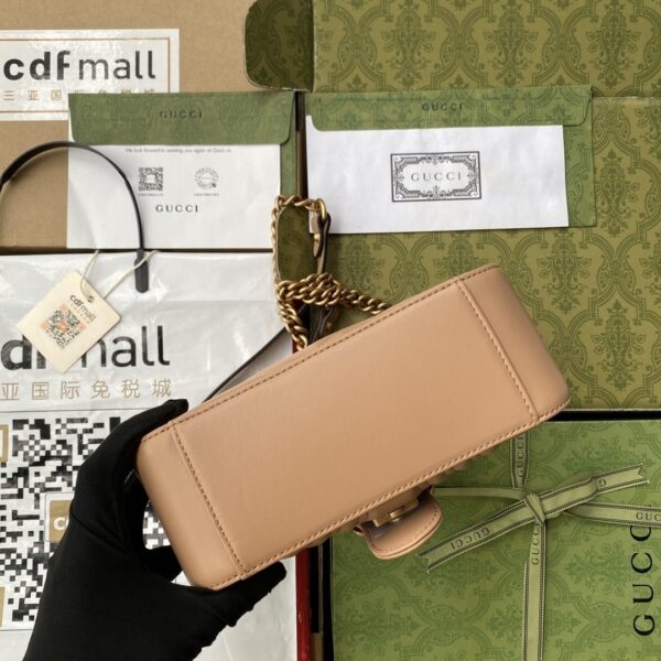 1:1 Replica Gucci GG Marmont Mini Top Handle Bag Beige For Women, Women's Bags 8.3in/21cm GG