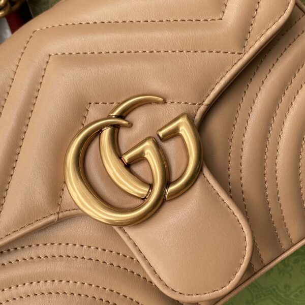 1:1 Replica Gucci GG Marmont Mini Top Handle Bag Beige For Women, Women's Bags 8.3in/21cm GG