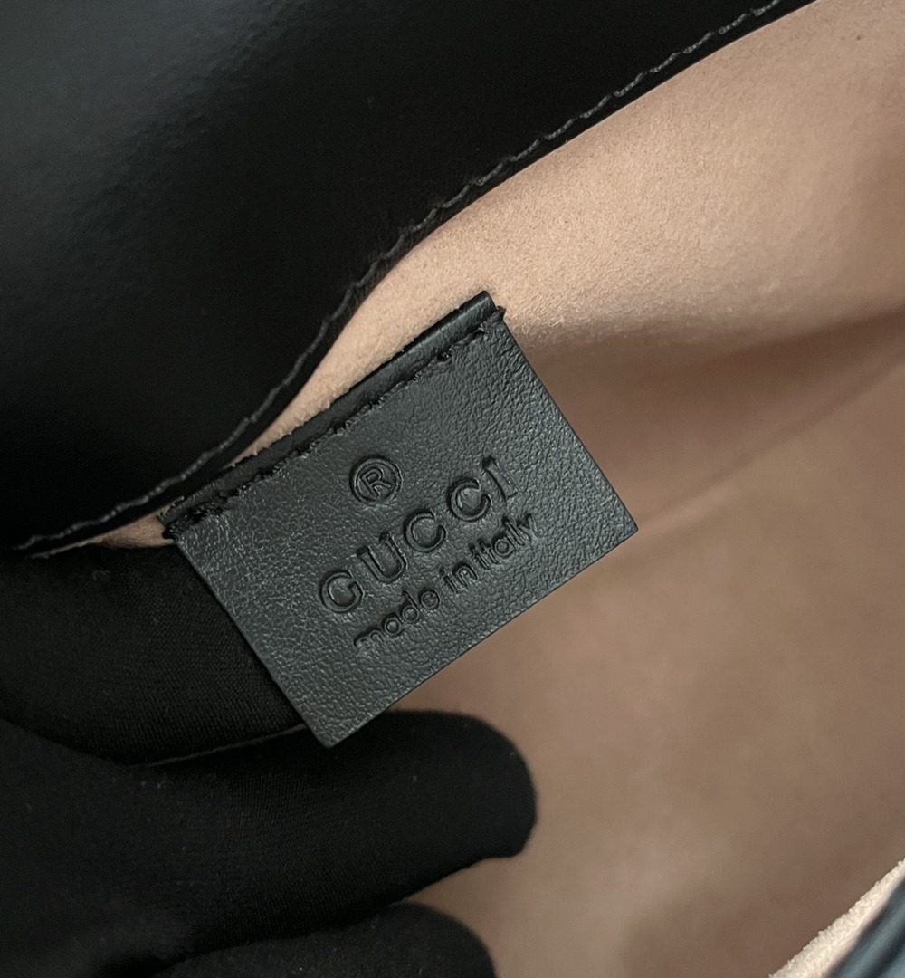 1:1 Replica Gucci GG Marmont Mini Top Handle Bag Black For Women, Women's Bags 8.3in/21cm GG ‎547260 DTDIT 1000