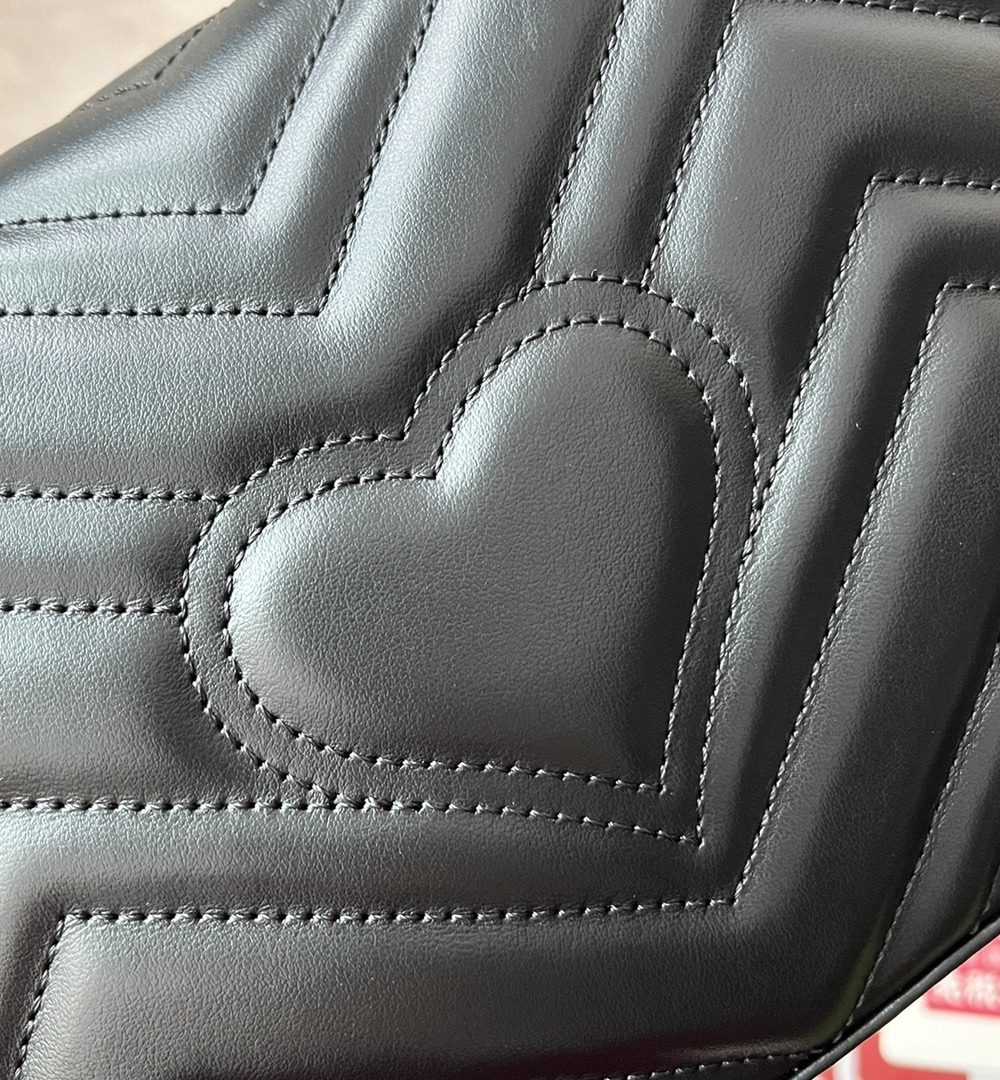 1:1 Replica Gucci GG Marmont Mini Top Handle Bag Black For Women, Women's Bags 8.3in/21cm GG ‎547260 DTDIT 1000