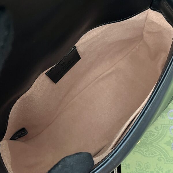 1:1 Replica Gucci GG Marmont Mini Top Handle Bag Black For Women, Women's Bags 8.3in/21cm GG ‎547260 DTDIT 1000