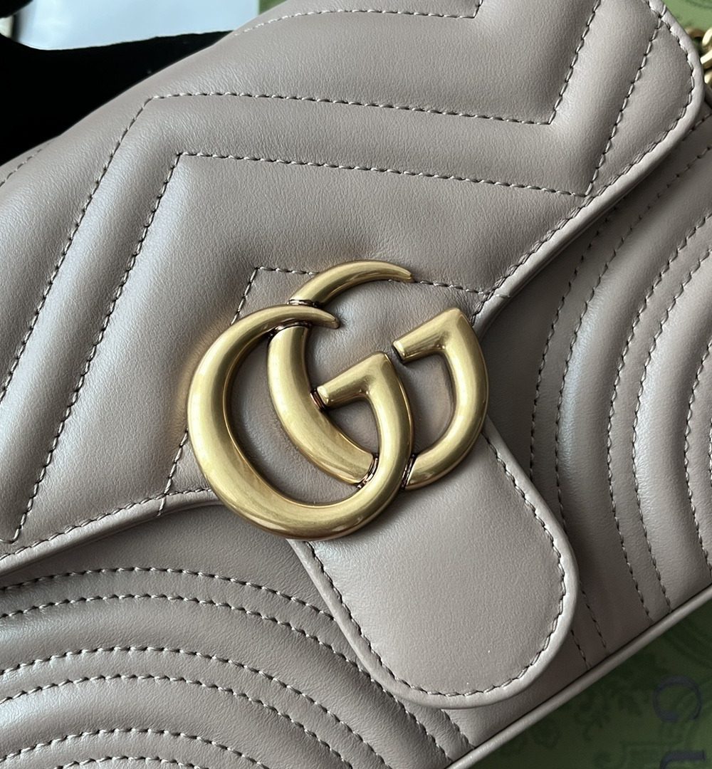 1:1 Replica Gucci GG Marmont Mini Top Handle Bag Nude For Women, Women's Bags 8.3in/21cm GG
