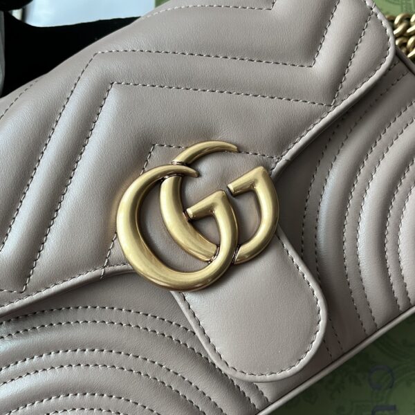 1:1 Replica Gucci GG Marmont Mini Top Handle Bag Nude For Women, Women's Bags 8.3in/21cm GG