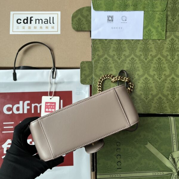 1:1 Replica Gucci GG Marmont Mini Top Handle Bag Nude For Women, Women's Bags 8.3in/21cm GG