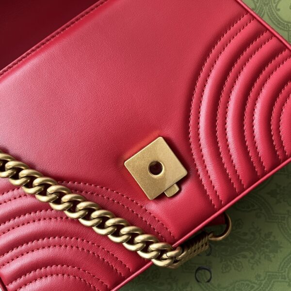 1:1 Replica Gucci GG Marmont Mini Top Handle Bag Red For Women, Women's Bags 8.3in/21cm GG ‎