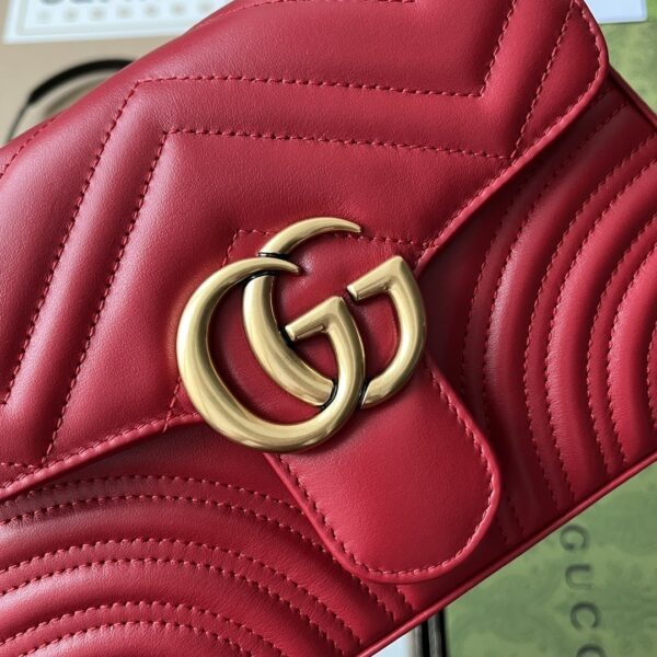 1:1 Replica Gucci GG Marmont Mini Top Handle Bag Red For Women, Women's Bags 8.3in/21cm GG ‎