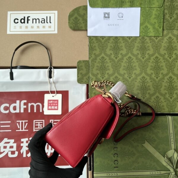 1:1 Replica Gucci GG Marmont Mini Top Handle Bag Red For Women, Women's Bags 8.3in/21cm GG ‎