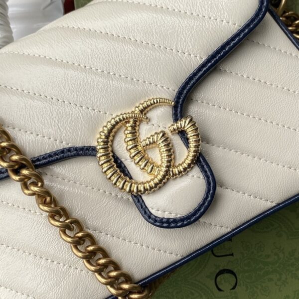 1:1 Replica Gucci GG Marmont Mini Top Handle Bag White For Women 8in/21cm 583571-0OLFX-9085