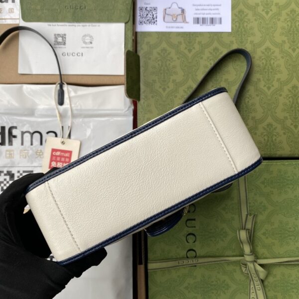 1:1 Replica Gucci GG Marmont Mini Top Handle Bag White For Women 8in/21cm 583571-0OLFX-9085