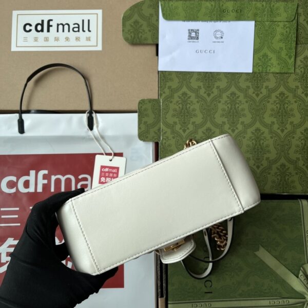 1:1 Replica Gucci GG Marmont Mini Top Handle Bag White For Women, Women's Bags 8.3in/21cm GG ‎547260 DTDIT 9022