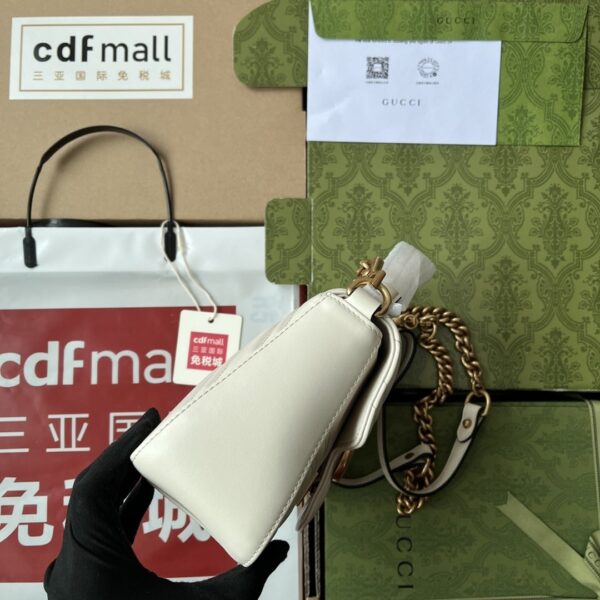 1:1 Replica Gucci GG Marmont Mini Top Handle Bag White For Women, Women's Bags 8.3in/21cm GG ‎547260 DTDIT 9022