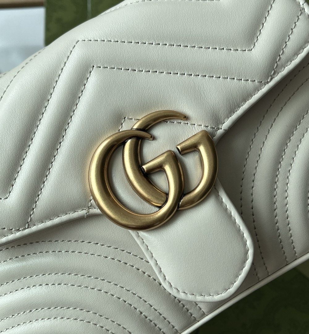 1:1 Replica Gucci GG Marmont Mini Top Handle Bag White For Women, Women's Bags 8.3in/21cm GG ‎547260 DTDIT 9022