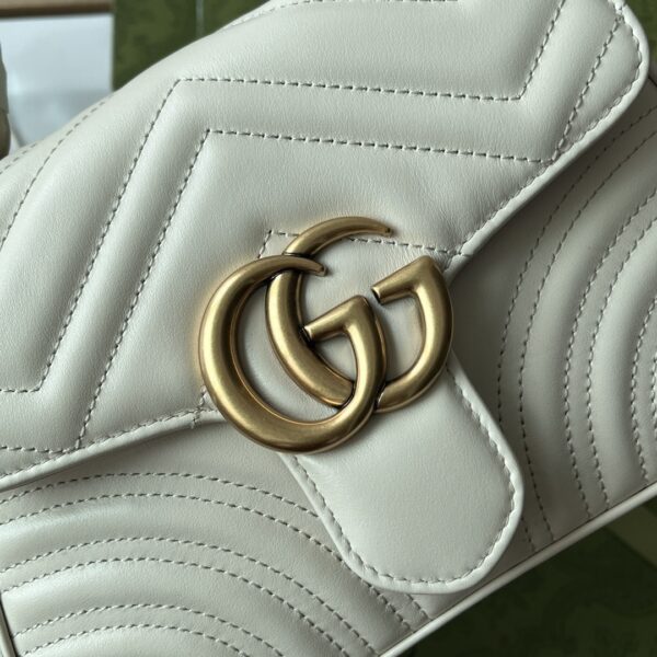 1:1 Replica Gucci GG Marmont Mini Top Handle Bag White For Women, Women's Bags 8.3in/21cm GG ‎547260 DTDIT 9022