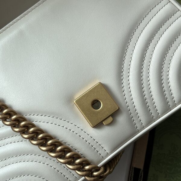 1:1 Replica Gucci GG Marmont Mini Top Handle Bag White For Women, Women's Bags 8.3in/21cm GG ‎547260 DTDIT 9022