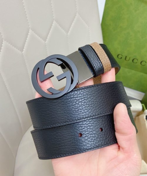 1:1 Replica Gucci GG Marmont Reversible Belt Black, Women Belt