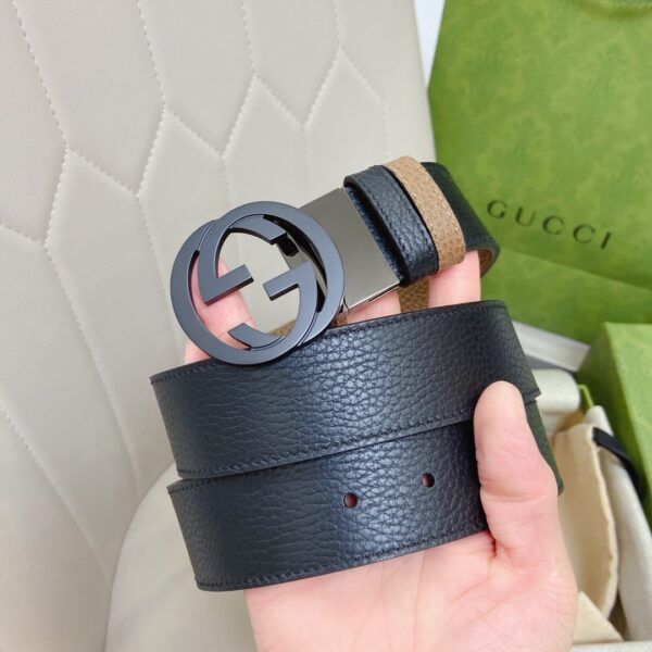 1:1 Replica Gucci GG Marmont Reversible Belt Black, Women Belt