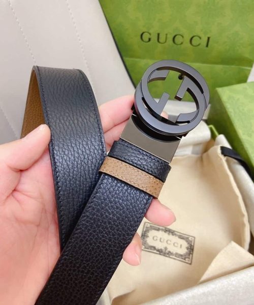 1:1 Replica Gucci GG Marmont Reversible Belt Black, Women Belt