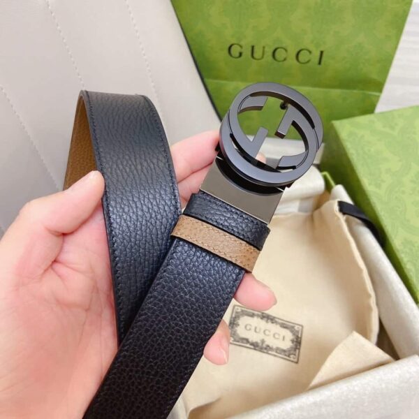 1:1 Replica Gucci GG Marmont Reversible Belt Black, Women Belt