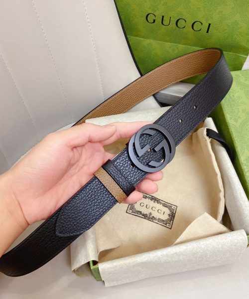 1:1 Replica Gucci GG Marmont Reversible Belt Black, Women Belt