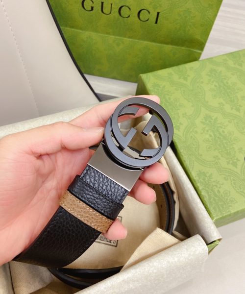 1:1 Replica Gucci GG Marmont Reversible Belt Black, Women Belt